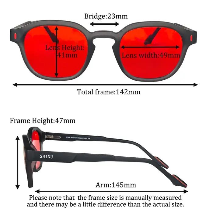 SHINU sommeil meilleurs lentilles rouges lunettes à filtre de lumière bleue pour hommes lentille ora