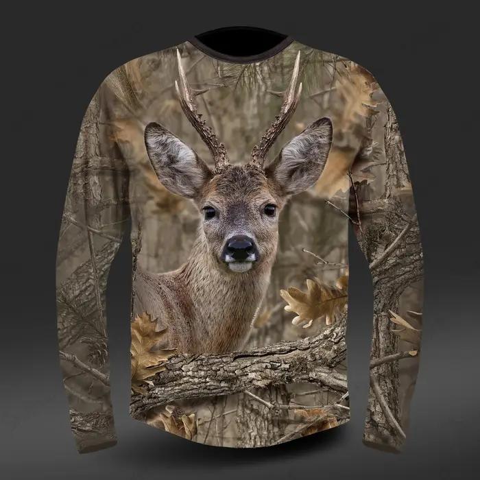 T-shirt à manches longues imprimé 3D pour hommes et femmes