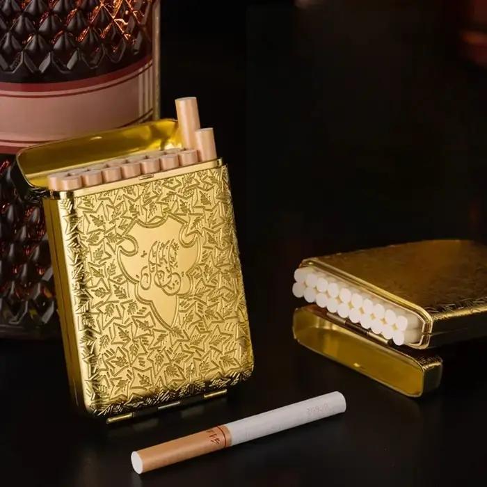 Paquet de 16 Cigarettes grossières, paquet de 20 Cigarettes fines, boîte à cigarettes en métal, outil de boîte à cigarettes Pop-up automatique