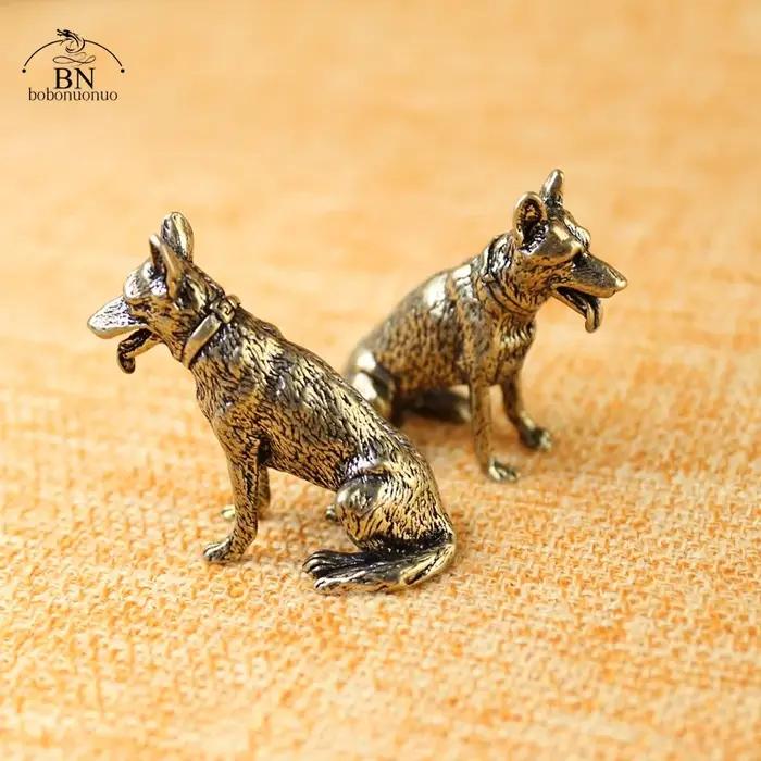 Chien de fortune en laiton porte-bonheur
