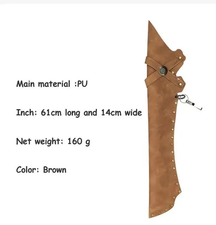 Carquois de flèche en cuir PU, sac de tir à l'arc (marron noir), accessoires de chasse rétro pour le