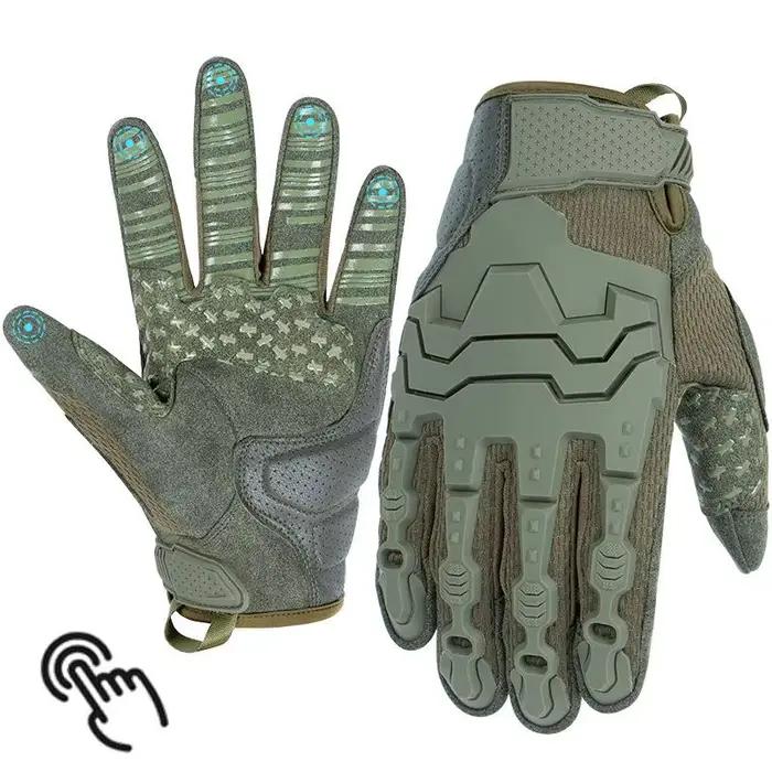Gants tactiques cinq doigts compatibles écran tactile protection anti-choc anti-dérapage combat
