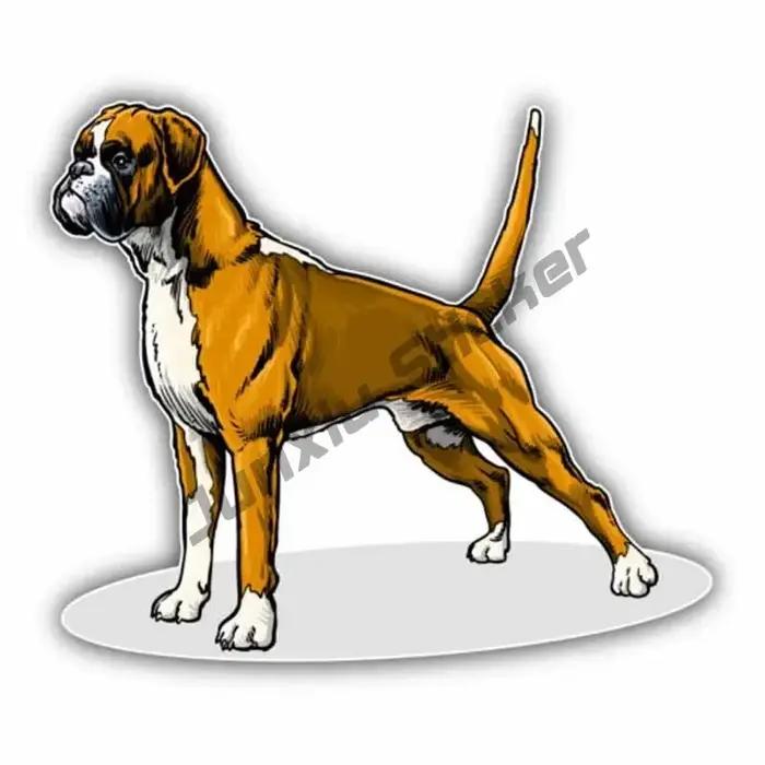 Autocollant en vinyle drôle de chien de boxeur à bord