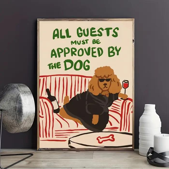 Impression sur toile moderne de dessin animé humoristique avec chien