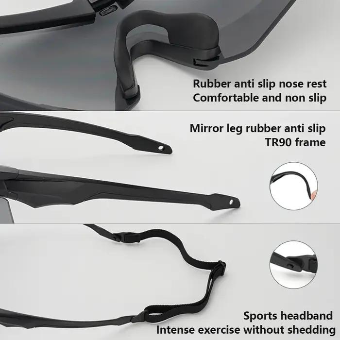 Goggles tactiques polarisés 3 lentilles pour chasse - protection anti-vent et anti-poussière sports outdoor