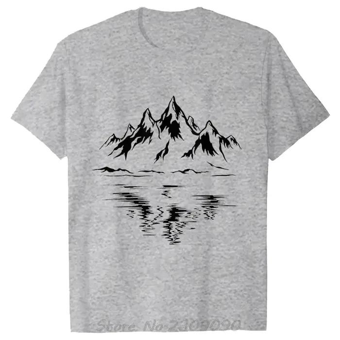 Montagne impression hommes T-shirt été en plein air confortable dessus respirants t-shirts mode coton