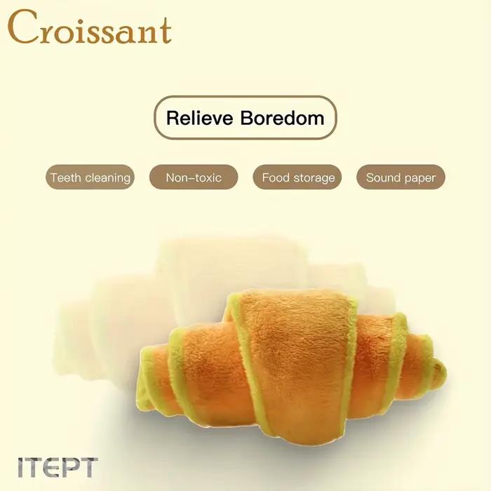 Jouet en peluche pour chien Croissant, jeu interactif de distribution de friandises grinçantes pour animaux de compagnie, Animal en peluche doux et Durable, pour chien de petite à moyenne taille