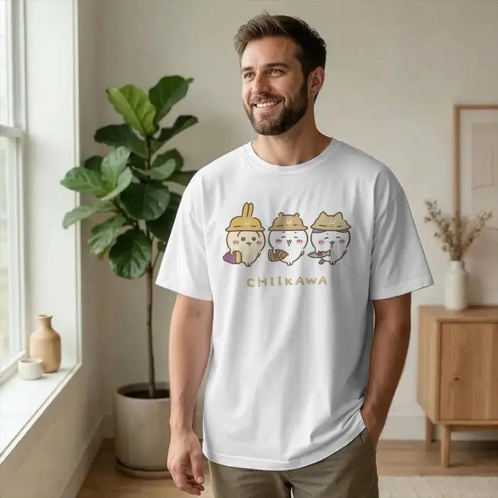 Kawaii Chiikawas and Friends Hachiware Usagi T-Shirt pour hommes