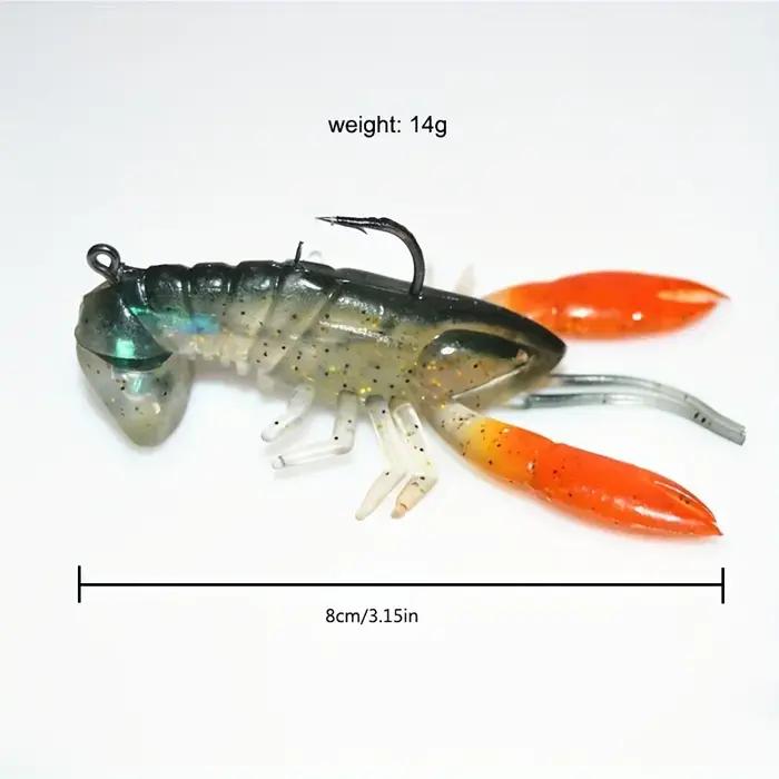 1/2/3 pièces 8 cm/14g attraper plus de poissons avec des leurres de pêche aux écrevisses-appât souple