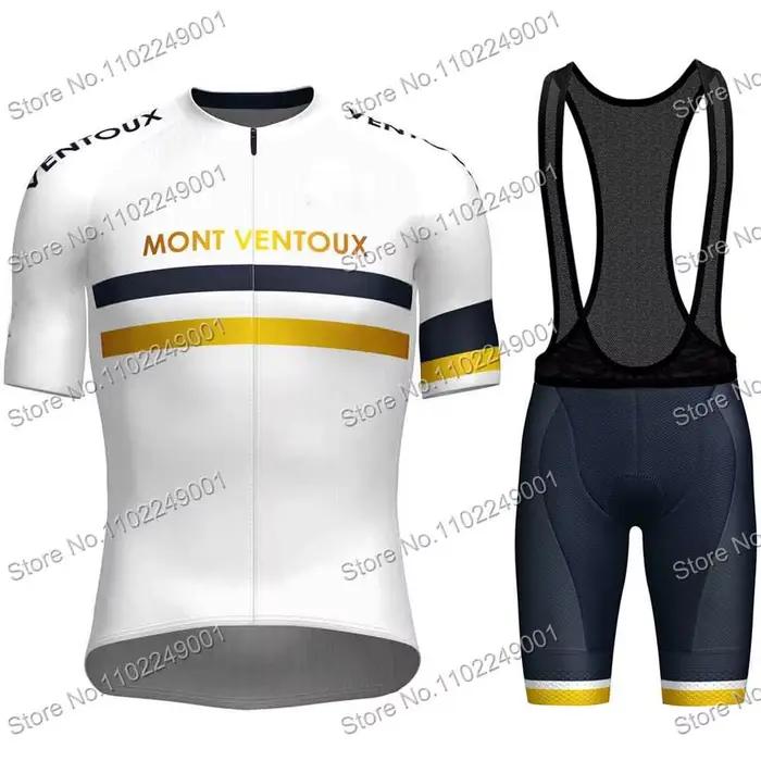 Ensemble de maillot de cyclisme Mont Ventoux avec coussin en gel pour hommes occasion randonnée course de triathlon compétition vélo de route