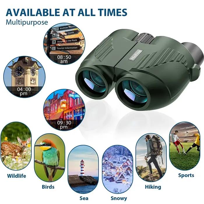 Jumelles Compactes Adultes Puissantes 20x25 Mini pour Enfants Observation Ornithologique Voyage Concert Chasse