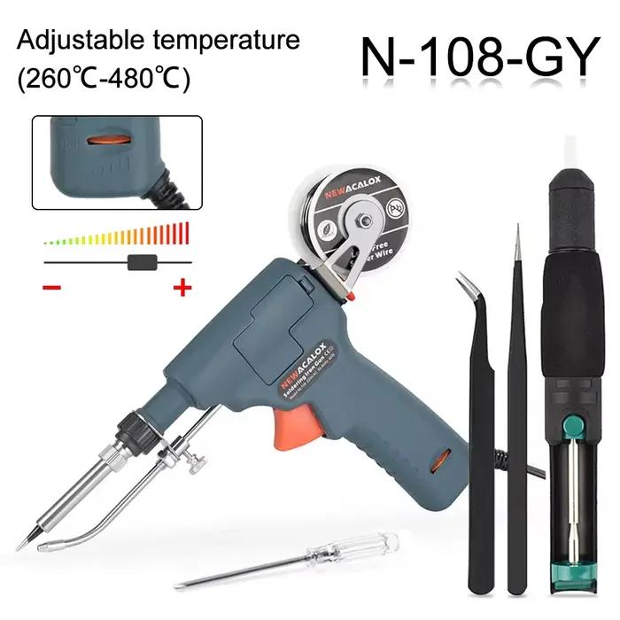 NEWACALOX 110 V/220 V 60 W envoyer automatiquement pistolet à étain fer à souder à main chaleur inte