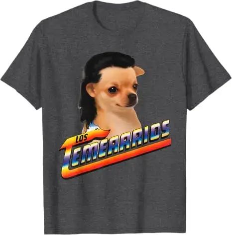 Los Temerarios chien drôle Meme T-Shirt mignon Y2k chien Variation cerveau graphique tenue humoristique Art nouveauté disant T-Shirt Streetwear