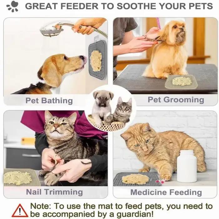 Tapis à lécher pour chien pour le bain et le toilettage