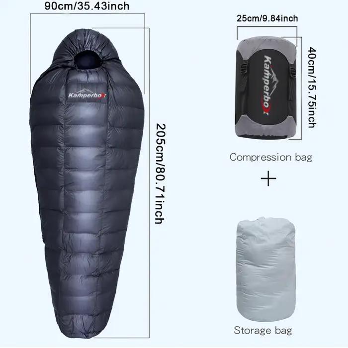 Kamperbox Sac de couchage en duvet d'oie Sac de couchage d'hiver Sac de couchage d'hiver en duvet d'
