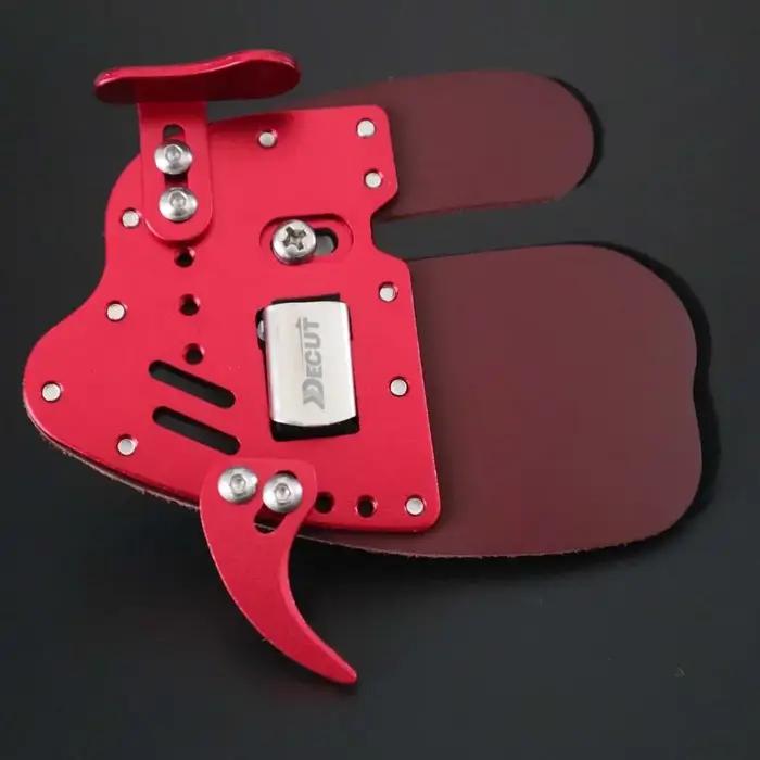 Protège-doigts Decut Archery HOCKII en aluminium et cuir, pour droitier/gaucher, accessoire de tir et de chasse 