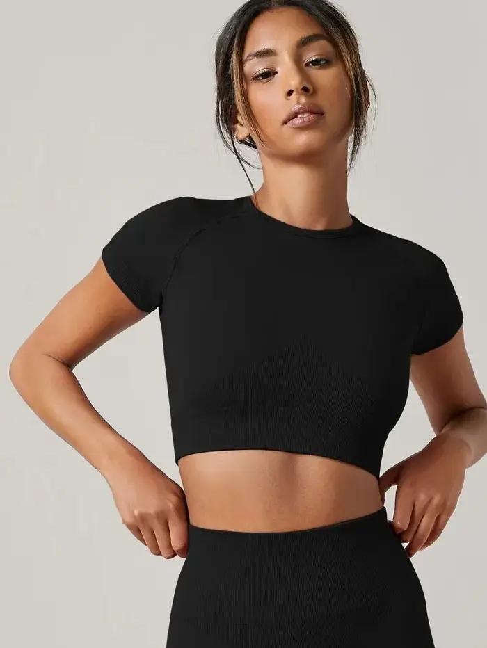 T-shirt de sport sans couture pour femme