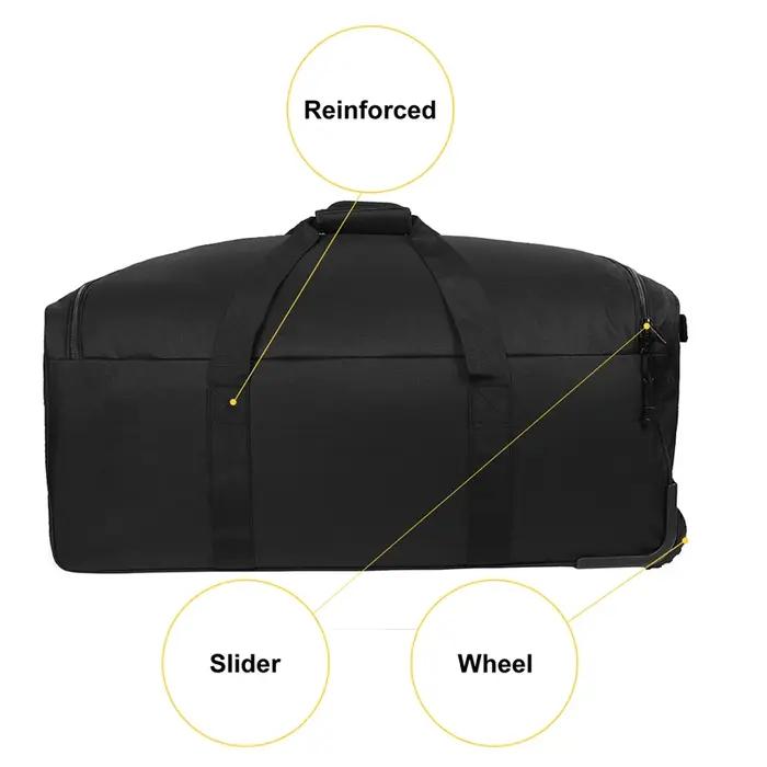 Sac de voyage militaire étanche 124L grande capacité avec roulettes pour camping et randonnée pratique