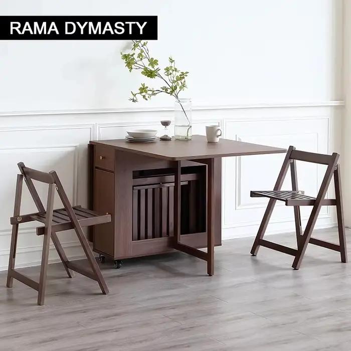 Table de salle à manger pliante extensible avec cuir chevelu tombant, table peu encombrante pour sal