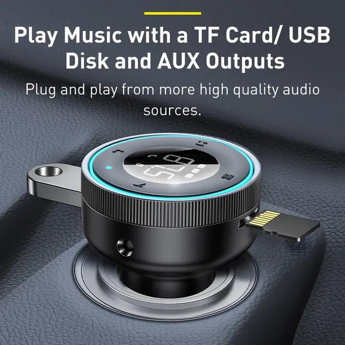 Baseus FM transmetteur modulateur voiture sans fil Bluetooth 5.0 USB chargeur rapide Auto Aux Radio