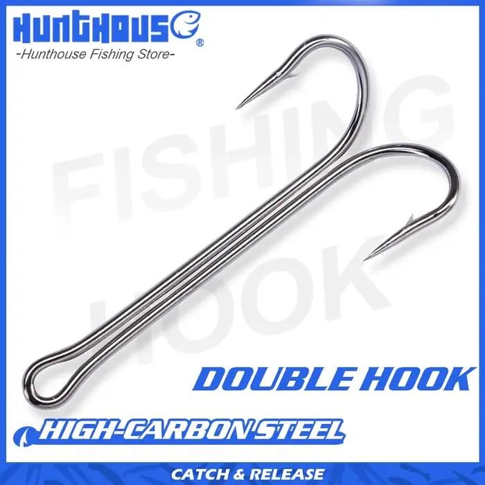 Hunthouse nouveaux hameçons de pêche Double crochet long matériel