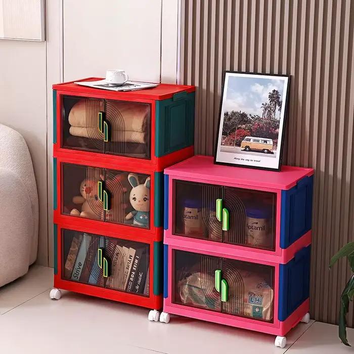 Boîte de rangement pliable moderne rectangle en polypropylène pour organisation de bureau, armoire, salon et cuisine 14 couleurs disponibles
