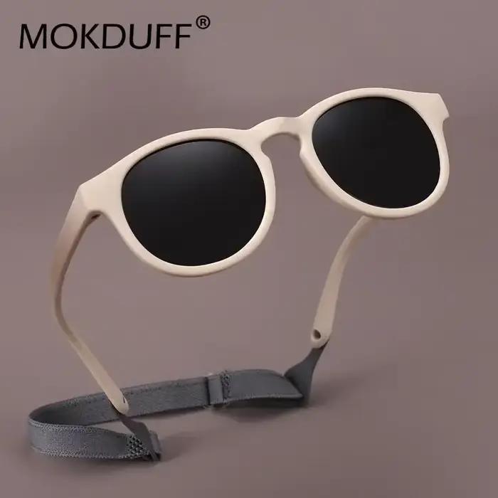 Premières lunettes de soleil à la mode pour bébé avec sangle ronde flexible UV400 lunettes de soleil