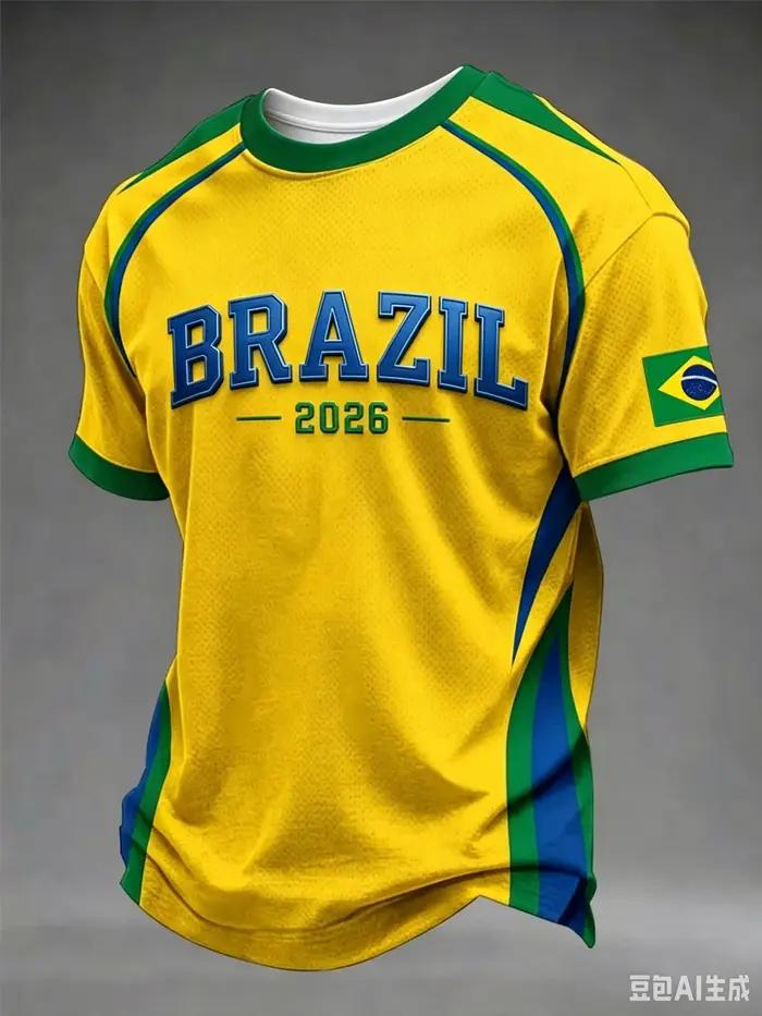 Maillot de football graphique Brésil Christ The Redeemer pour homme – T-shirt vintage à manches courtes pour supporter décontracté – Haut de football