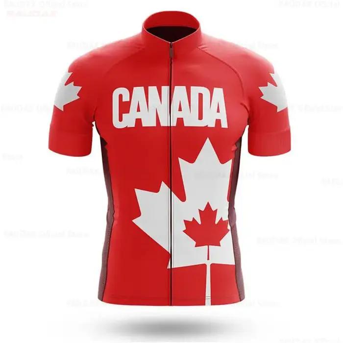 Maillot de cyclisme du Canada pour hommes, vêtement de vélo, à manches courtes, à feuilles d'érable, pour l'été