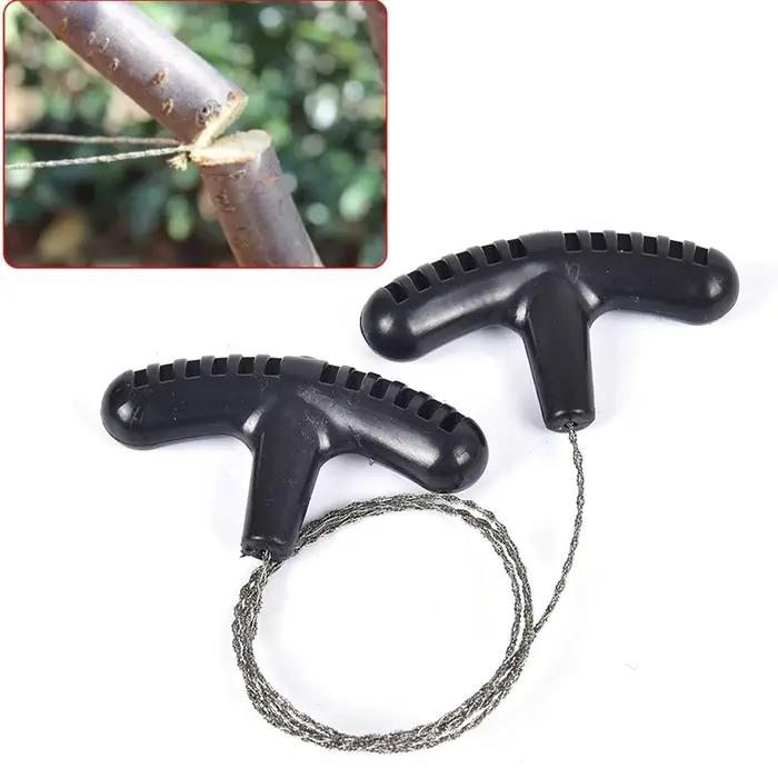 Scie à chaîne manuelle à corde en acier, outils de survie d'urgence portables pour voyage, Kits de fil d'acier, équipement de Camping en plein air pour randonnée