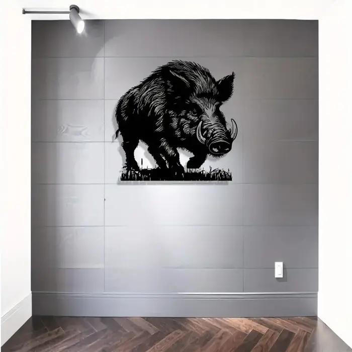 Décoration murale en forme de sanglier art animalier en fer pour salon transformation intérieure ambiance rustique nature sauvage occasionnels cadeaux chasse
