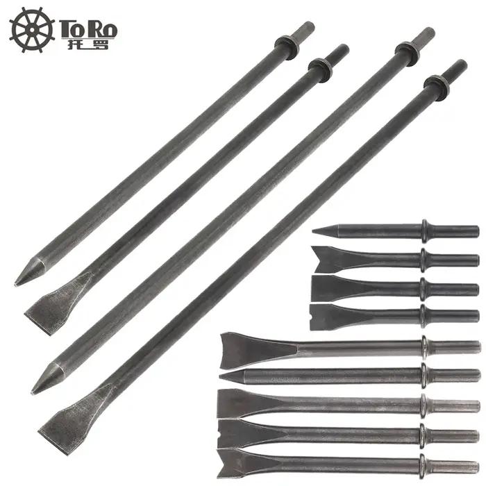 Tête de ciseau à air dure 120-460 mm 45 # Tête de pelle à Air solide en acier, embout de marteau à