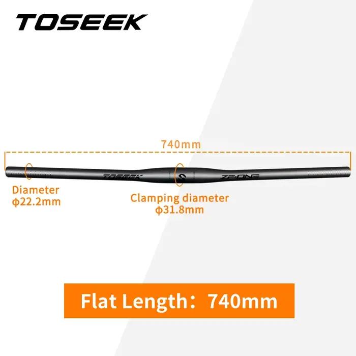 Guidon de vélo de montagne TOSEEK ZF-ONE en fibre de carbone pleine