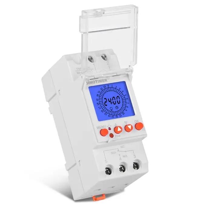 Module Din analogique numérique 24 heures, interrupteur de temps rétro-éclairé, grand écran LCD, min