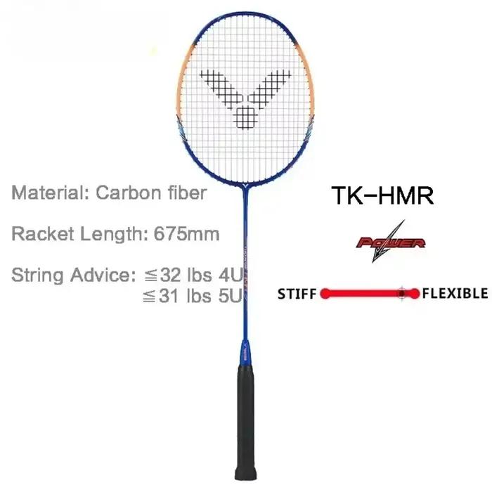 Raquette de Badminton haute tension originale 4U 5U 6U TK-HMR, marteau de propulseur en carbone 10
