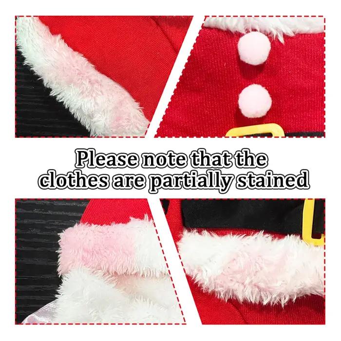 Costume de Noël pour chat en peluche et coton, style doux, rouge, pour fêtes et occasions spéciales