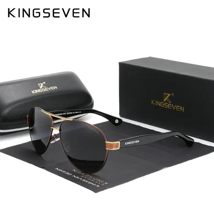 KINGSEVEN UV400 pilote lunettes de soleil hommes femmes polarisées