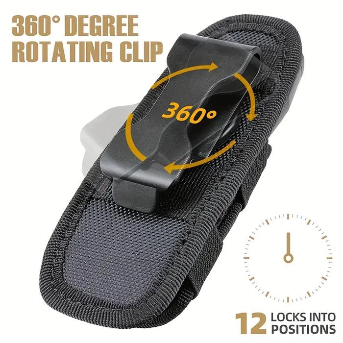 Étui ceinture torche tactique rotatif 360° - Poche durable pour lampe de chasse et survie