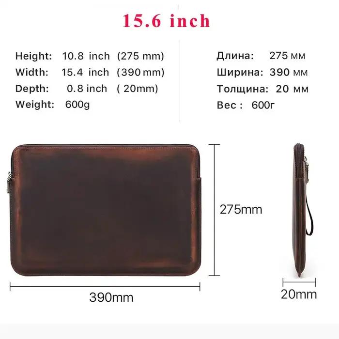 Étui Bombe en Cuir de Vache pour Ordinateur Portable Compatible avec MacBook Pro et Air Occasions Spéciales Protection Luxe