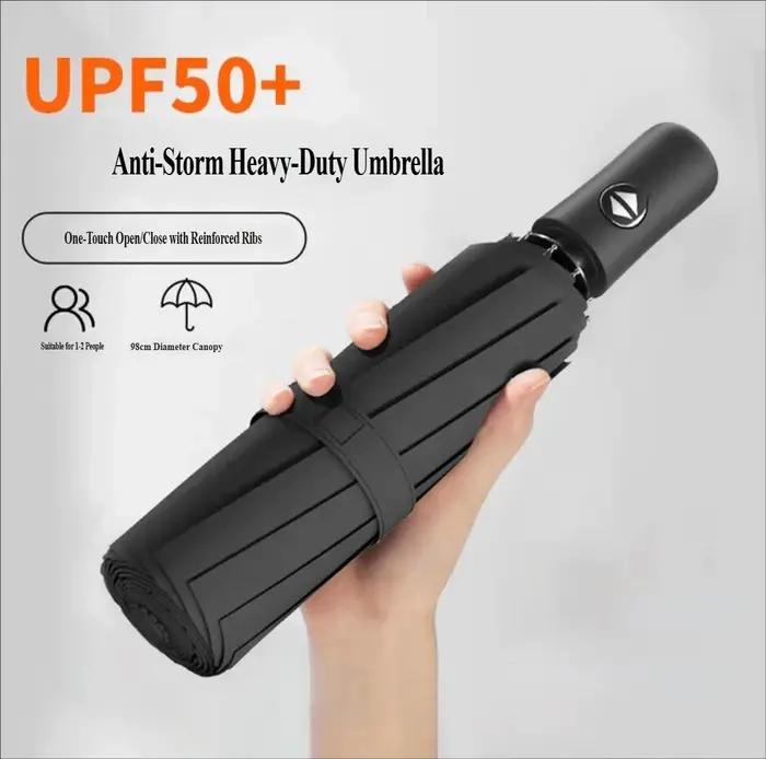 Parapluie en nylon 190T semi-automatique pour femmes protection UV et pluviale grandes occasions spéciales ombrage total