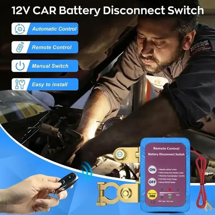 Interrupteur d'alimentation de déconnexion de batterie 12V 240A, interrupteur d'arrêt avec télécomma