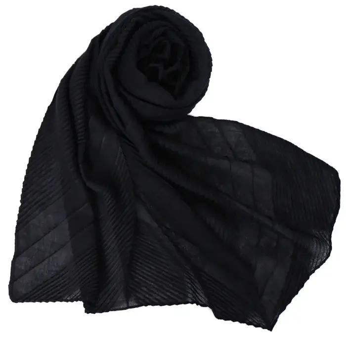 Écharpe plissée en coton pour femme
