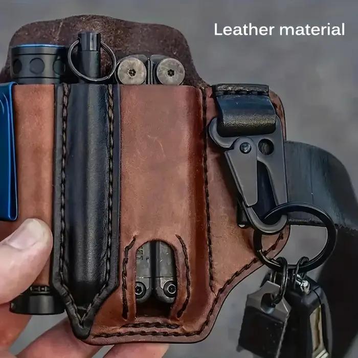 Ceinture tactique multi-outils, sac en cuir, sac de rangement d'outils portables, étui de Camping en plein air chasse taille pochette en cuir PU