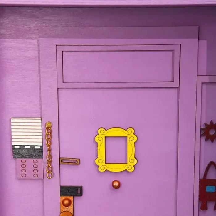 Porte violet amis porte-clés boîte en bois clé suspendue cintre en bois support de rangement organis