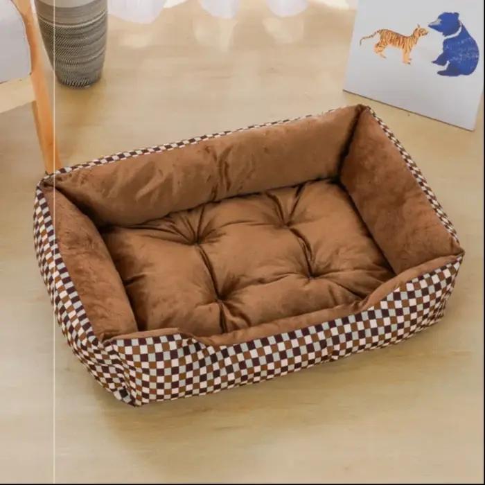 Lit carré pour chiens, accessoires pour animaux de compagnie