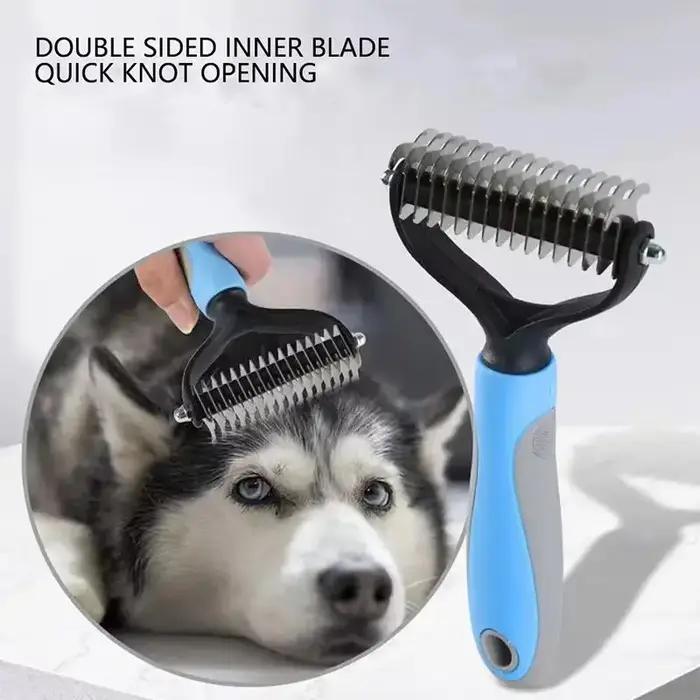 Brosse anti-chute de poils pour chien et chat, peigne de toilettage pour animaux de compagnie, élimine les poils lâches, démêle les nœuds pour l'entretien quotidien des chiots