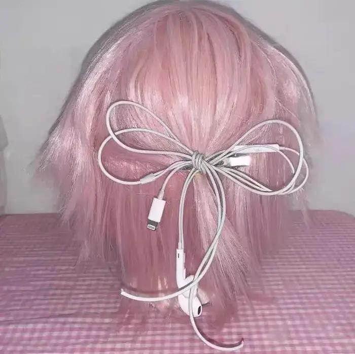 Barrettes en fil de casque en plastique Harajuku mode coréenne pour femmes élégantes et écologiques occasions quotidiennes et spéciales