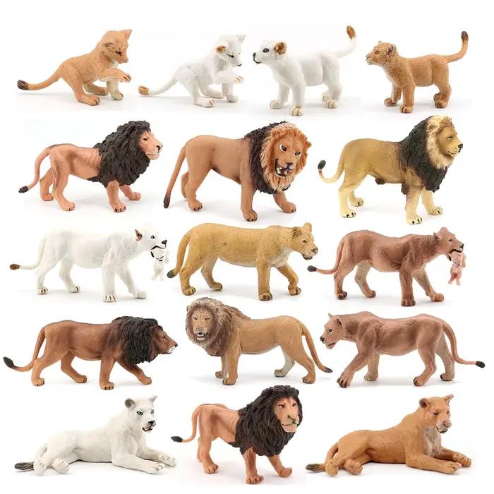 Figurines de Lion, Jouets Animaux Sauvages de la Jungle, Lionnet, Lionne, Figurines d'Action, Jouets en Plastique pour Enfants, Cadeaux pour Enfants