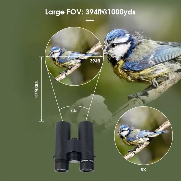 Jumelles SVBONY SV202 ED 8x32/8x42/10x42/10x50 IPX7 alliage magnésium - Longue portée BAK4 observation oiseaux camping