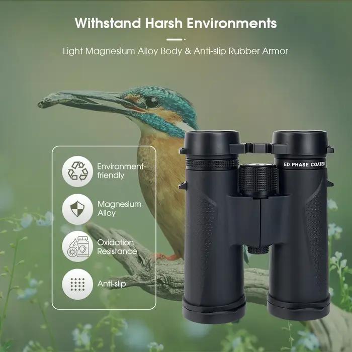 Jumelles SVBONY SV202 ED 8x32/8x42/10x42/10x50 IPX7 alliage magnésium - Longue portée BAK4 observation oiseaux camping